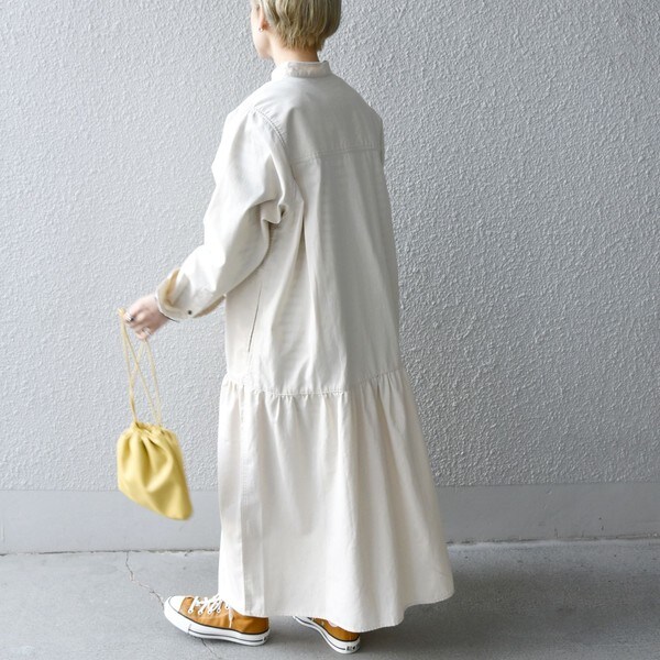 特別オファー 予約 Ships Any ウォッシャブル Ecorich ワンピース シャツ ギャザー ダンガリー ワンピース ドレス