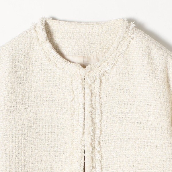 超美品 SHIPS any 手洗い可能 ノーカラー カラーミックス ツイード F SHIPS any:〈手洗い可能〉ノーカラー カラーミックス ツイード