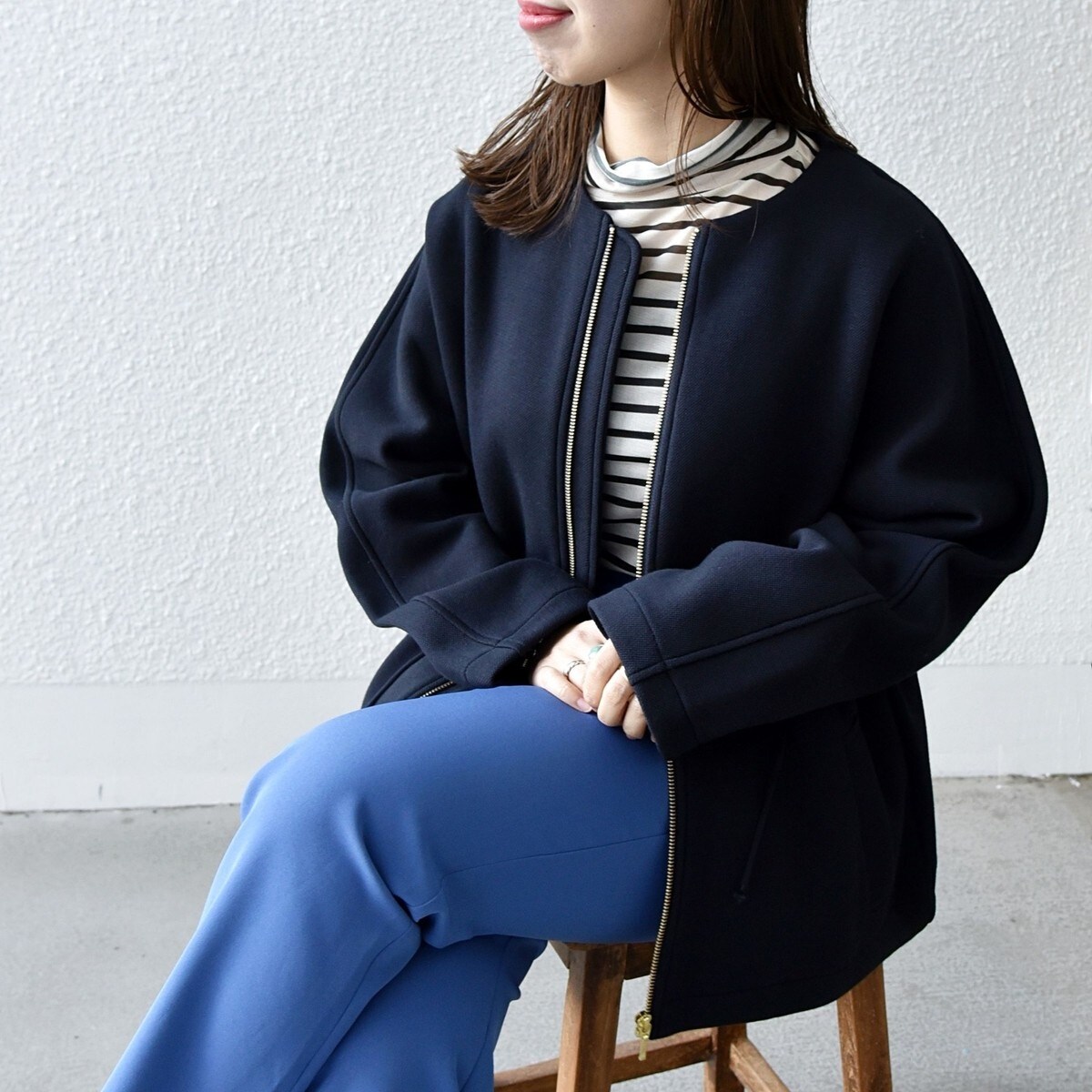 数々の賞を受賞 SHIPS any:〈UVカット〉ノーカラー ジャケット ジップ フロント ジャケット・アウター