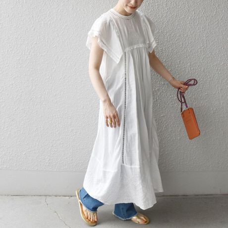 SHIPS any：〈ウォッシャブル〉ジオメトリック カットワーク  