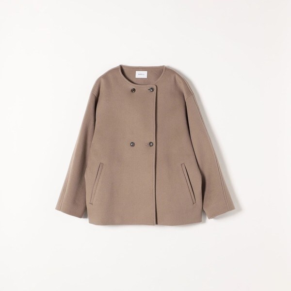 SHIPS any: ノンミュールジングウール ノーカラー ショート コート