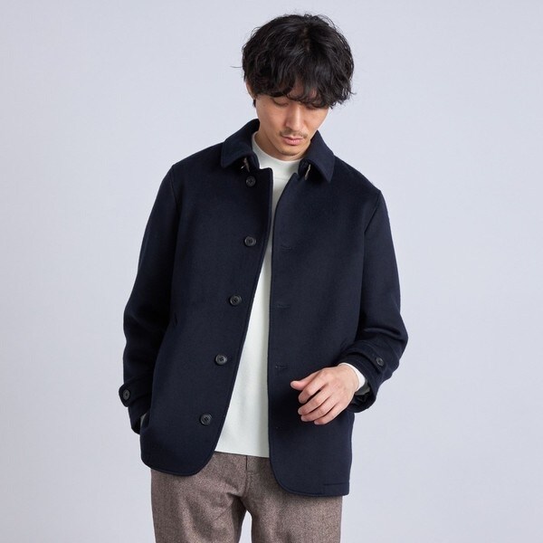 SHIPS any: ＜ストレッチ＞フューチャー メルトン シングル Pコート