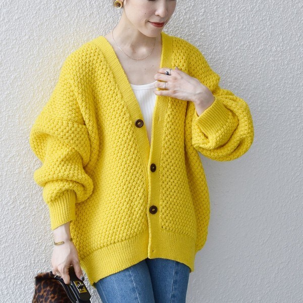 Oldderby Knitwear： ポップコーン Vネック