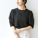 SHIPS any:〈手洗い可能〉ドット サッカー パフ ブラウス | シップス 
