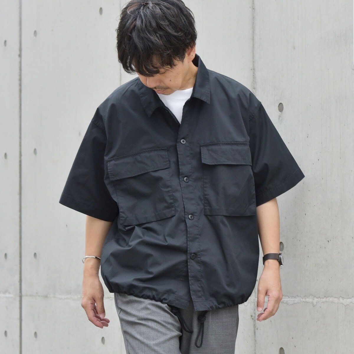 SHIPS any別注】HINSON: 〈接触冷感・速乾〉ミリタリー BDU 半袖シャツ