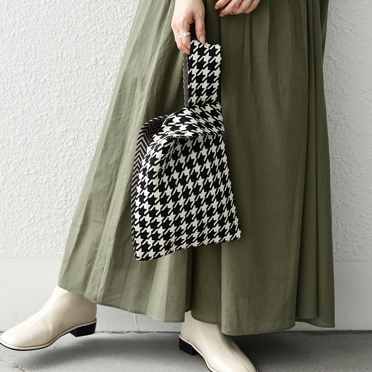 WEB限定】SHIPS any: チェック ニット トートバッグ | シップス エニィ