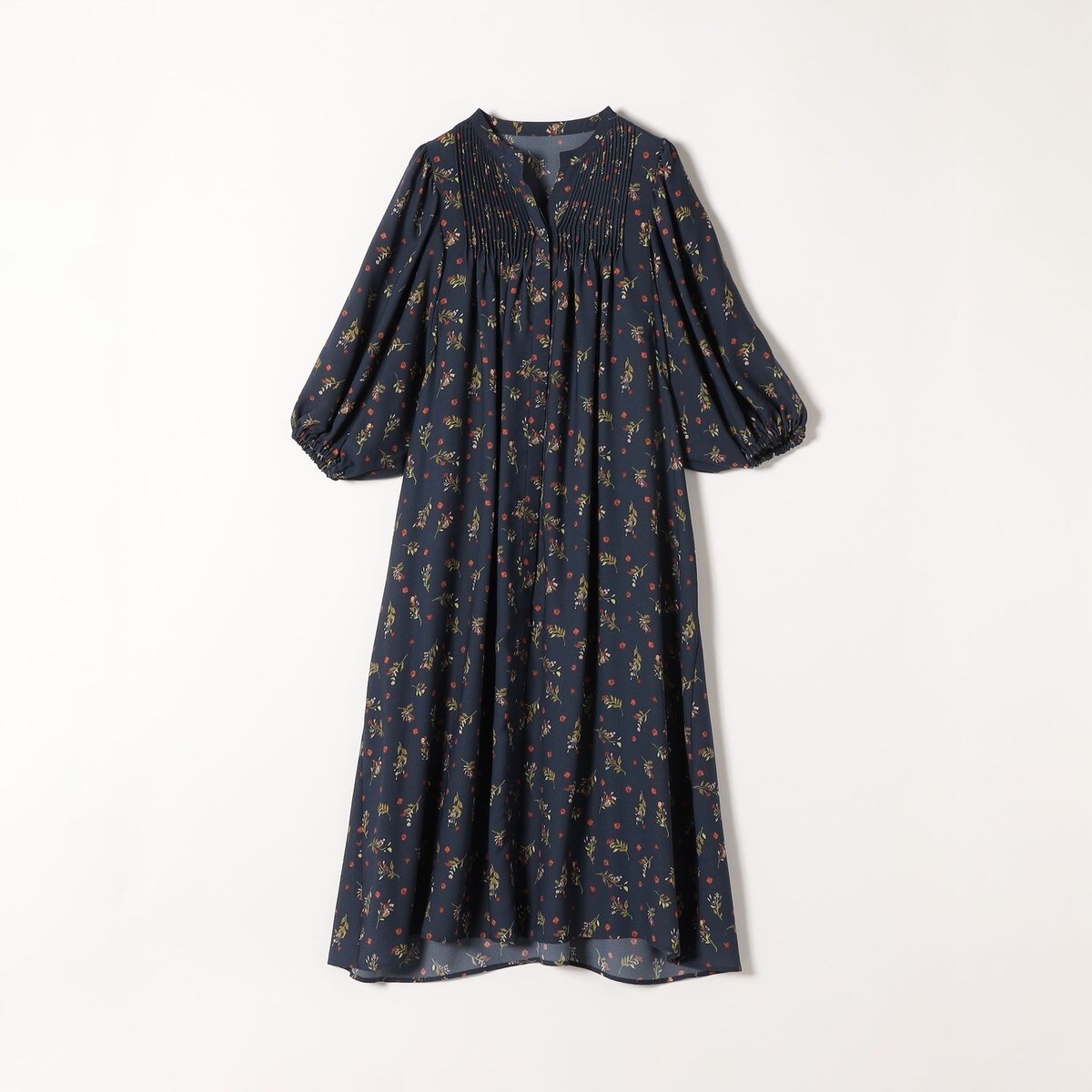 シップスエニィ シャークピンタックAラインワンピース ネイビー