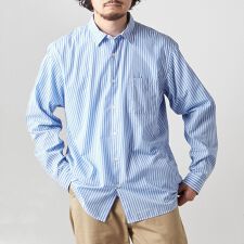 SHIPS any: ストライプ / ソリッド リラックス レギュラーカラー シャツ 24SS◇