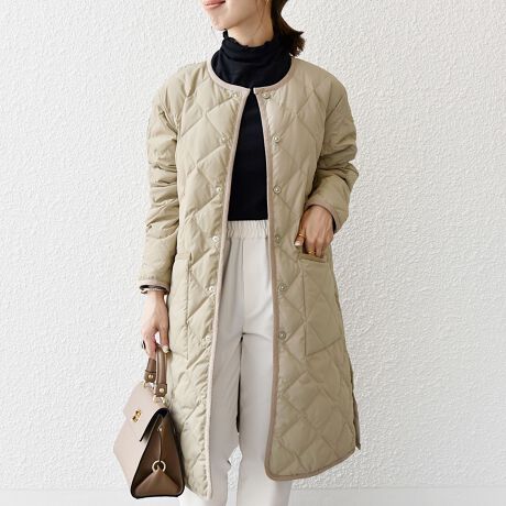 SHIPS any別注】TAION:〈手洗い可能〉パイピング ノーカラー  