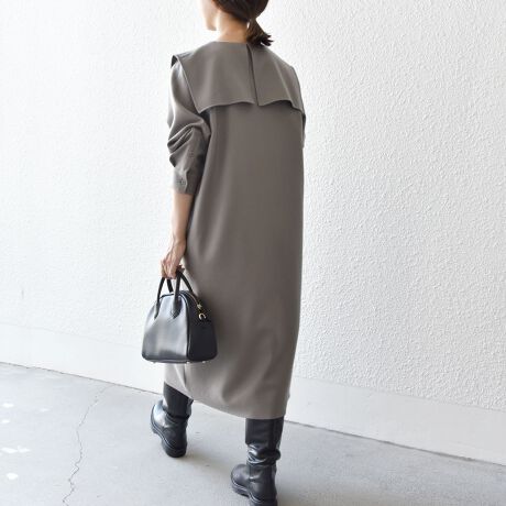 スピック＆スパン セーラーカラー ウールワンピース（美品)SHIPS any  