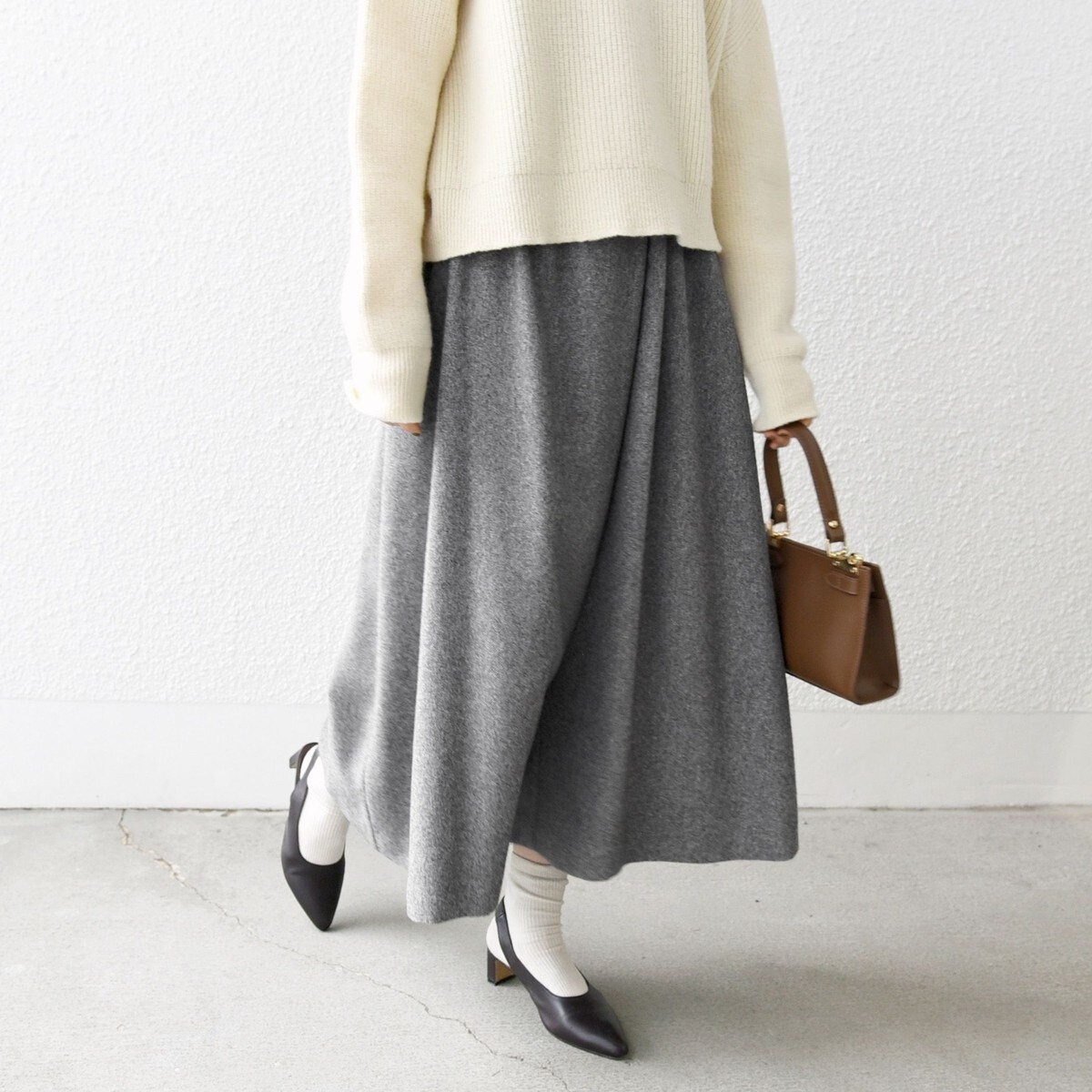 SHIPS any シップスエニィ ウールライクキュロット ワイドパンツ