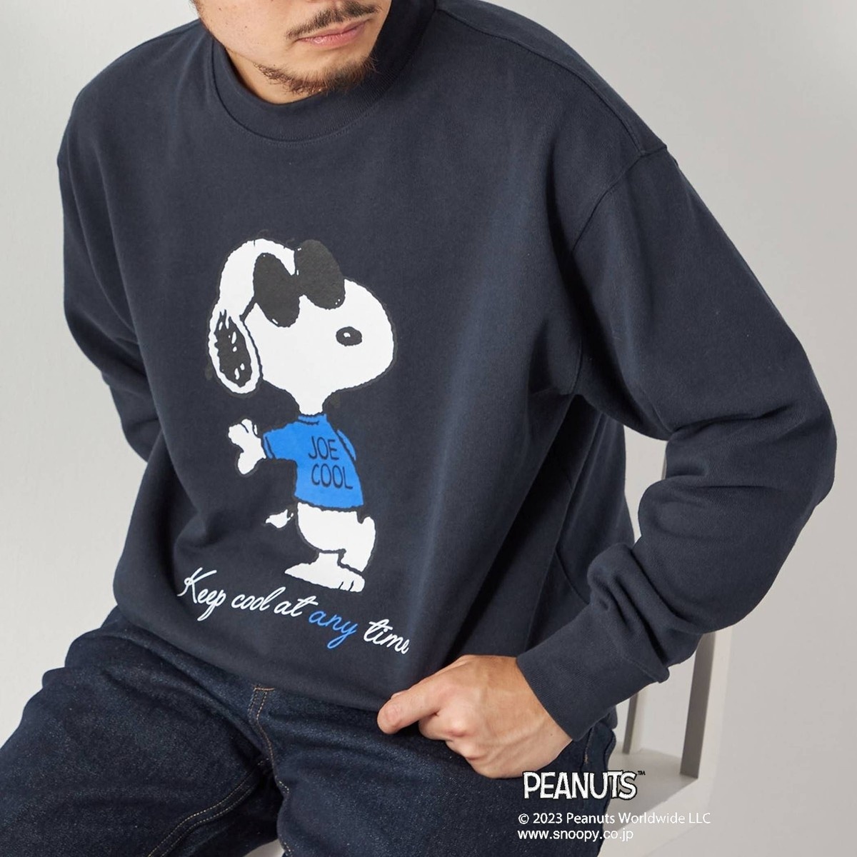 SHIPS any: SNOOPY コラボ ワンポイント バックプリント スウェット