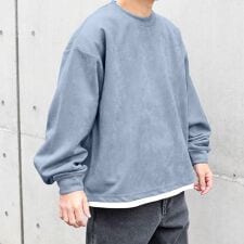 SHIPS any: 〈洗濯機可能〉フェイクスエード (ポリエステル) / レイヤード クルーネック