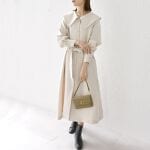 SHIPS any: 〈洗濯機可能〉ダブルクロス チェルシー ワンピース［NAVY  