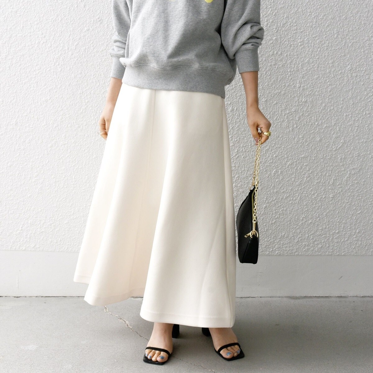 SHIPS any:〈洗濯機可能〉ダブルジャージー サーキュラー スカート