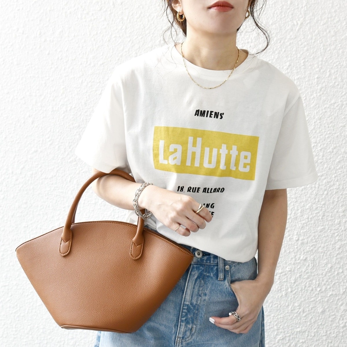 tシャツ 「 LA HUTTE」別注 EMBROIDERYＴシャツ レディース 楽天市場】La Hutte:＜洗濯機可能＞デザイン ロゴ プリント TEE