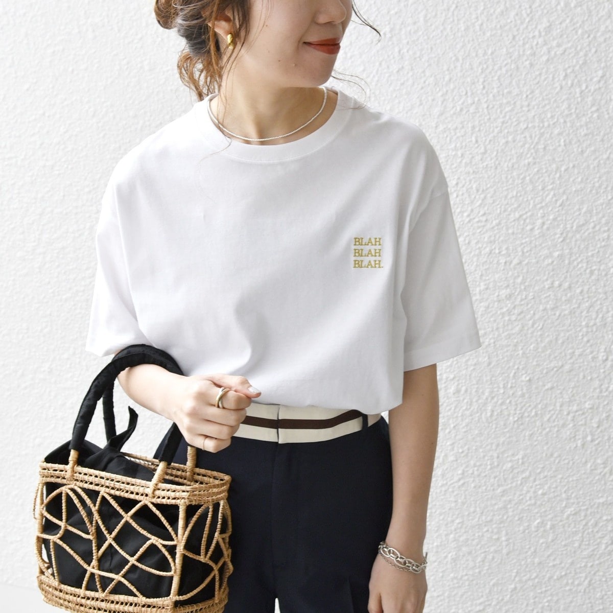 SHIPS any別注】LACOSTE: ワンポイント ロゴ ピケ クルーネック
