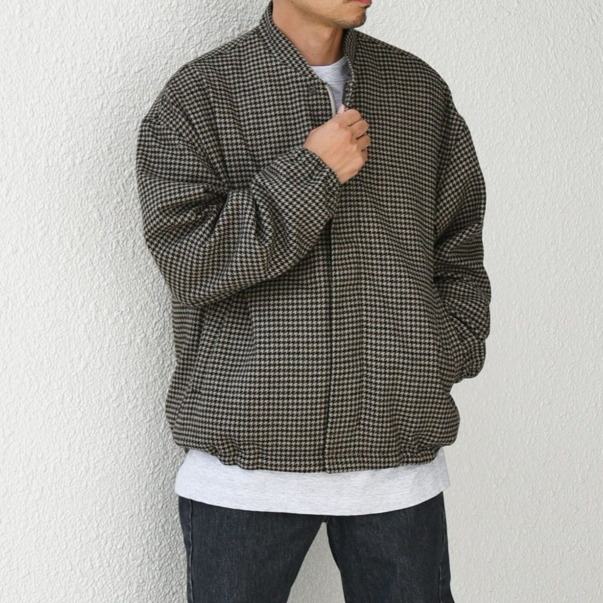 SHIPS any: 〈手洗い可能〉リラックス ツイード ジップ ブルゾン