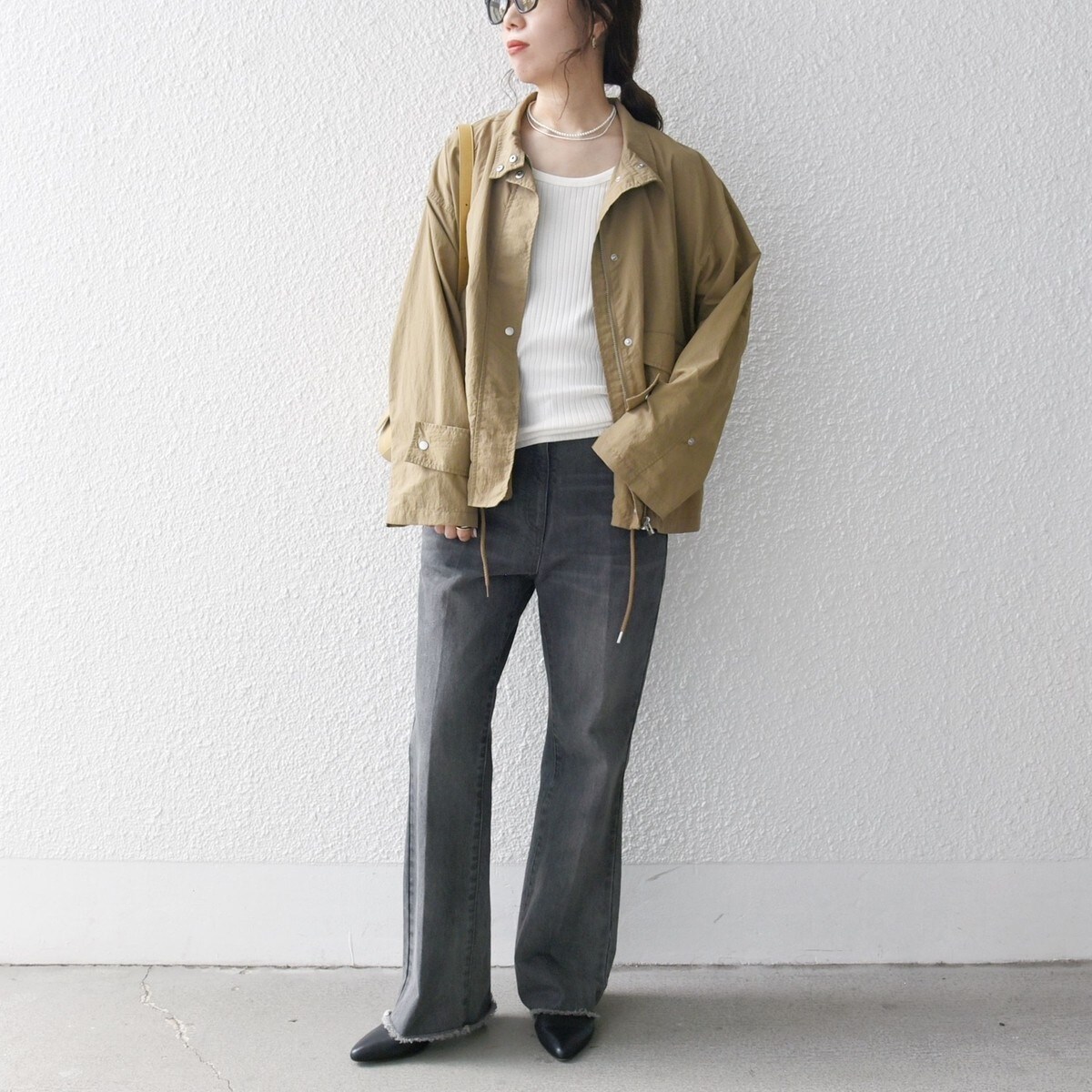 SHIPS any:<撥水・洗濯機可能>スタンドカラー ドロストショートブルゾン SHIPS any:〈撥水・洗濯機可能〉スタンドカラー ドロスト ショート