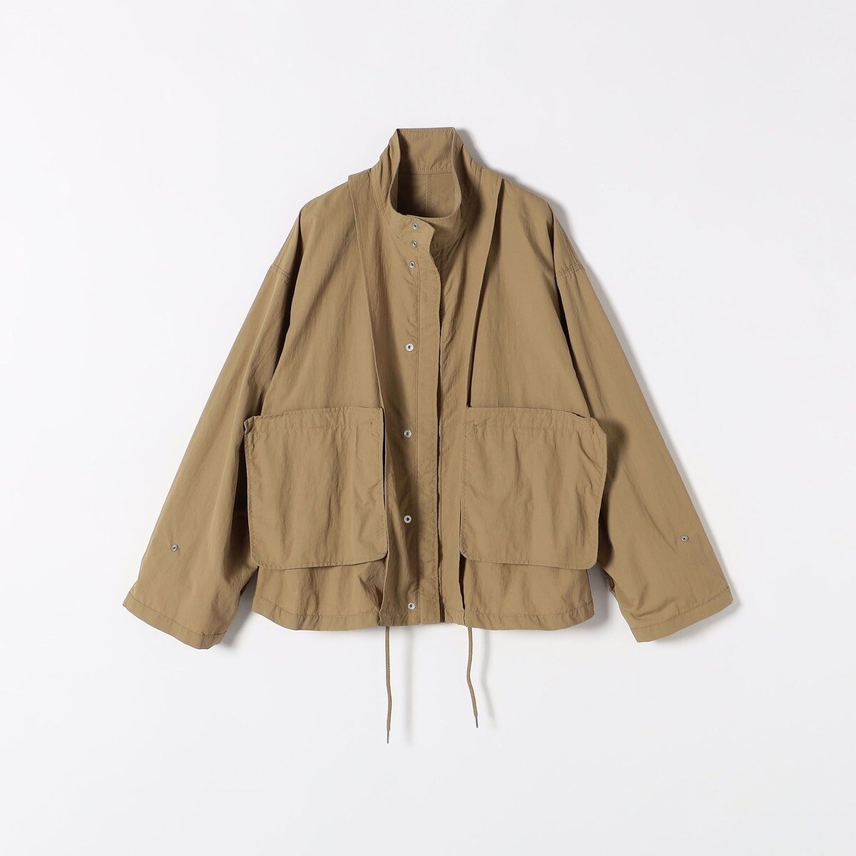 SHIPS any:<撥水・洗濯機可能>スタンドカラー ドロストショートブルゾン セール】 SHIPS any:〈撥水・洗濯機可能〉スタンドカラー ドロスト