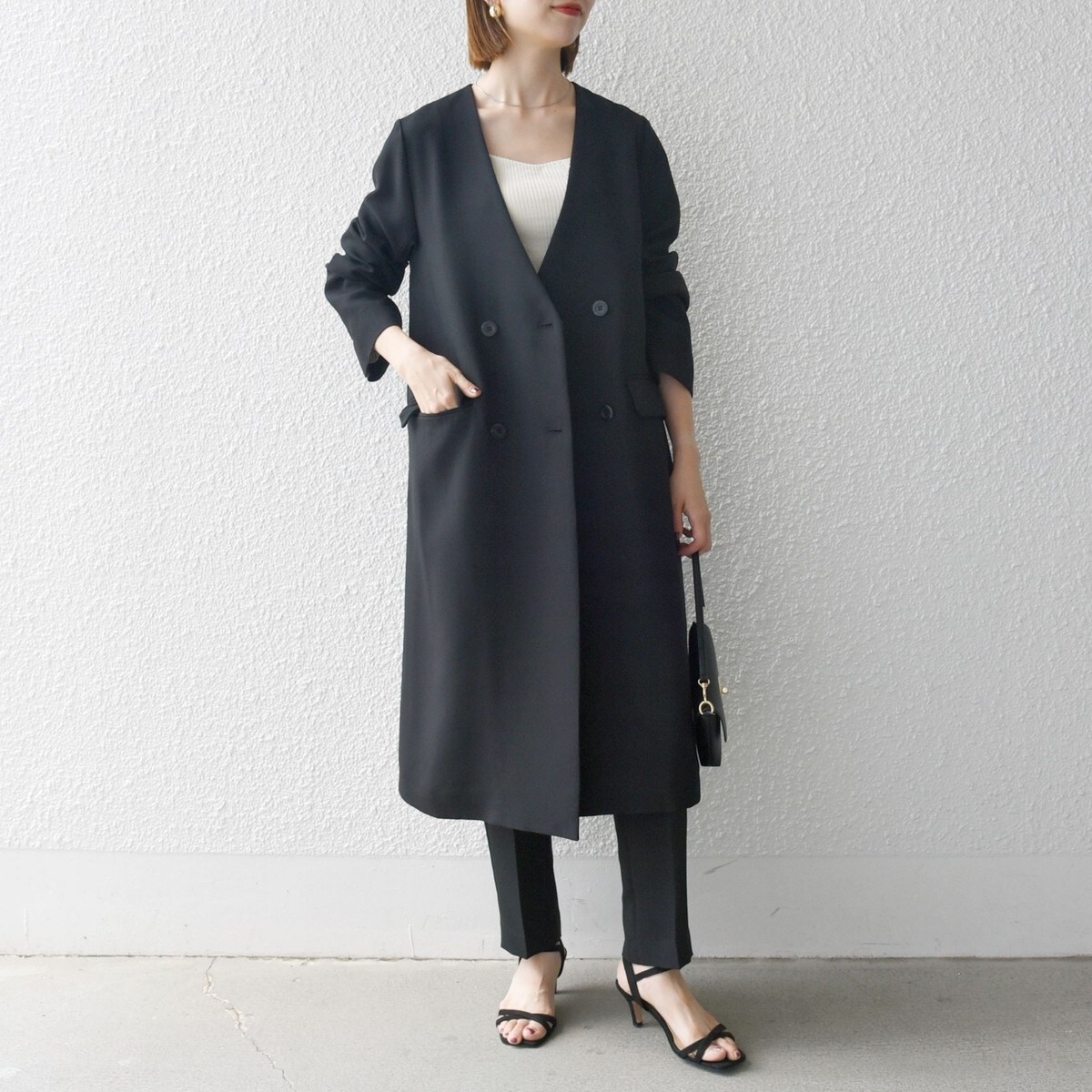 【最終値下げ】ダブルクロスステンカラーコート　38 ネイビー 楽天市場】ステンカラーコート メンズ ビジネス 紳士 透湿防水