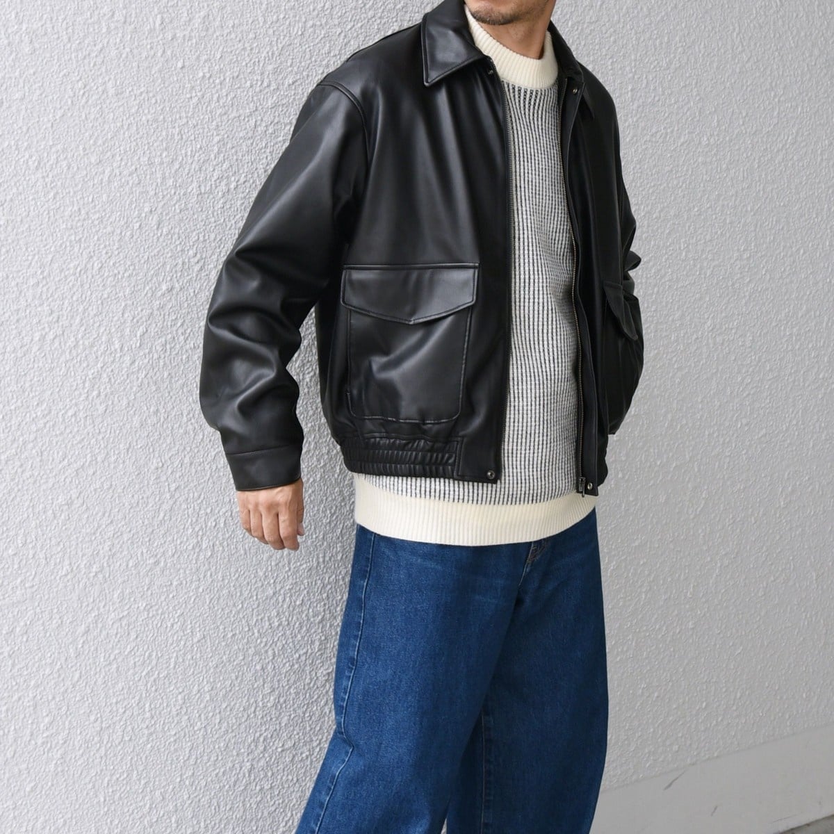 SHIPS any: リバー メルトン オーバーサイズ ジップ ブルゾン