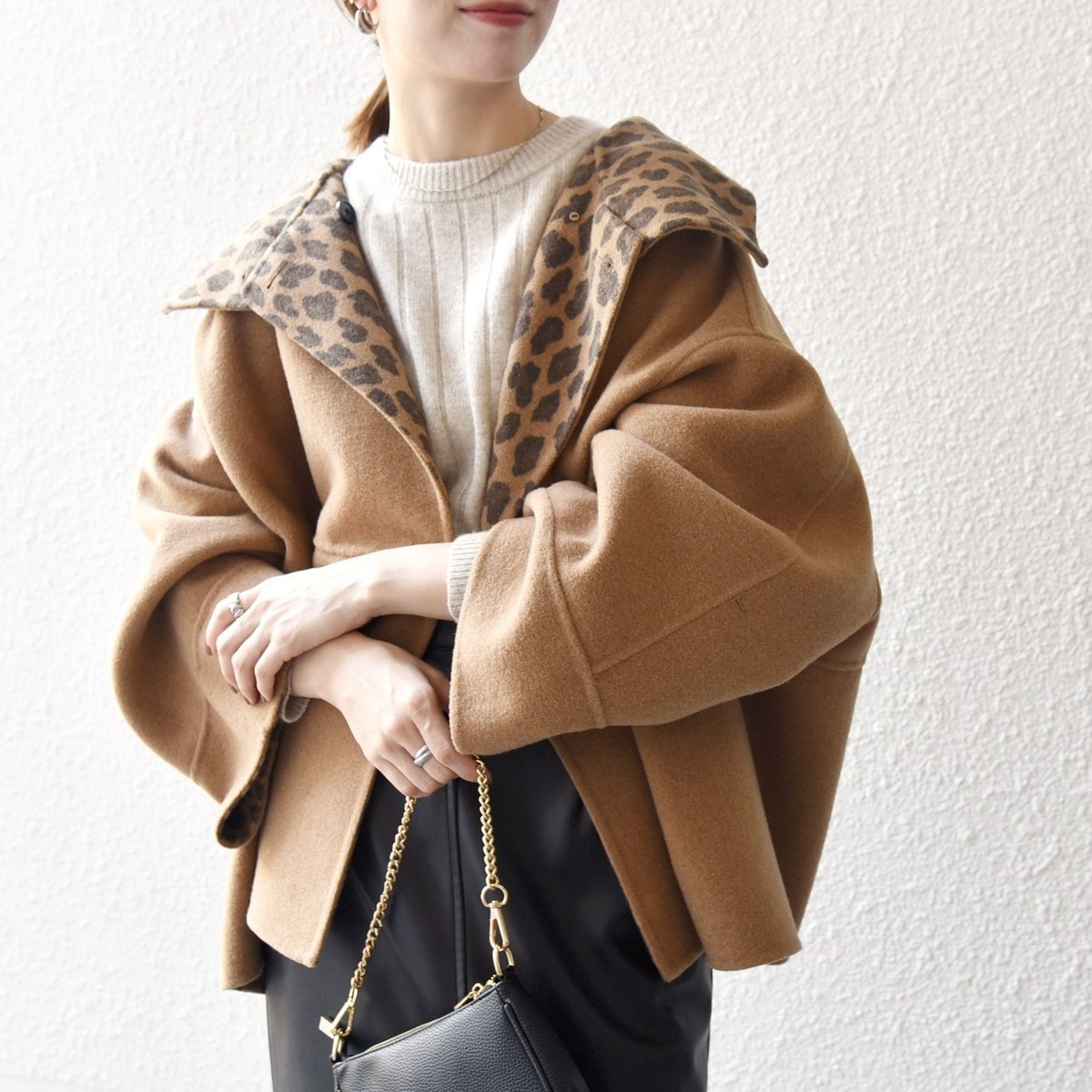 quaranciel: スライバー コクーン ショート ジャケット コート quaranciel アウター quaranciel: スライバー コクーン ショート