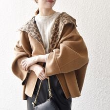 【WEB限定】SHIPS any: リバー スタンドカラー ポンチョ ショート コート