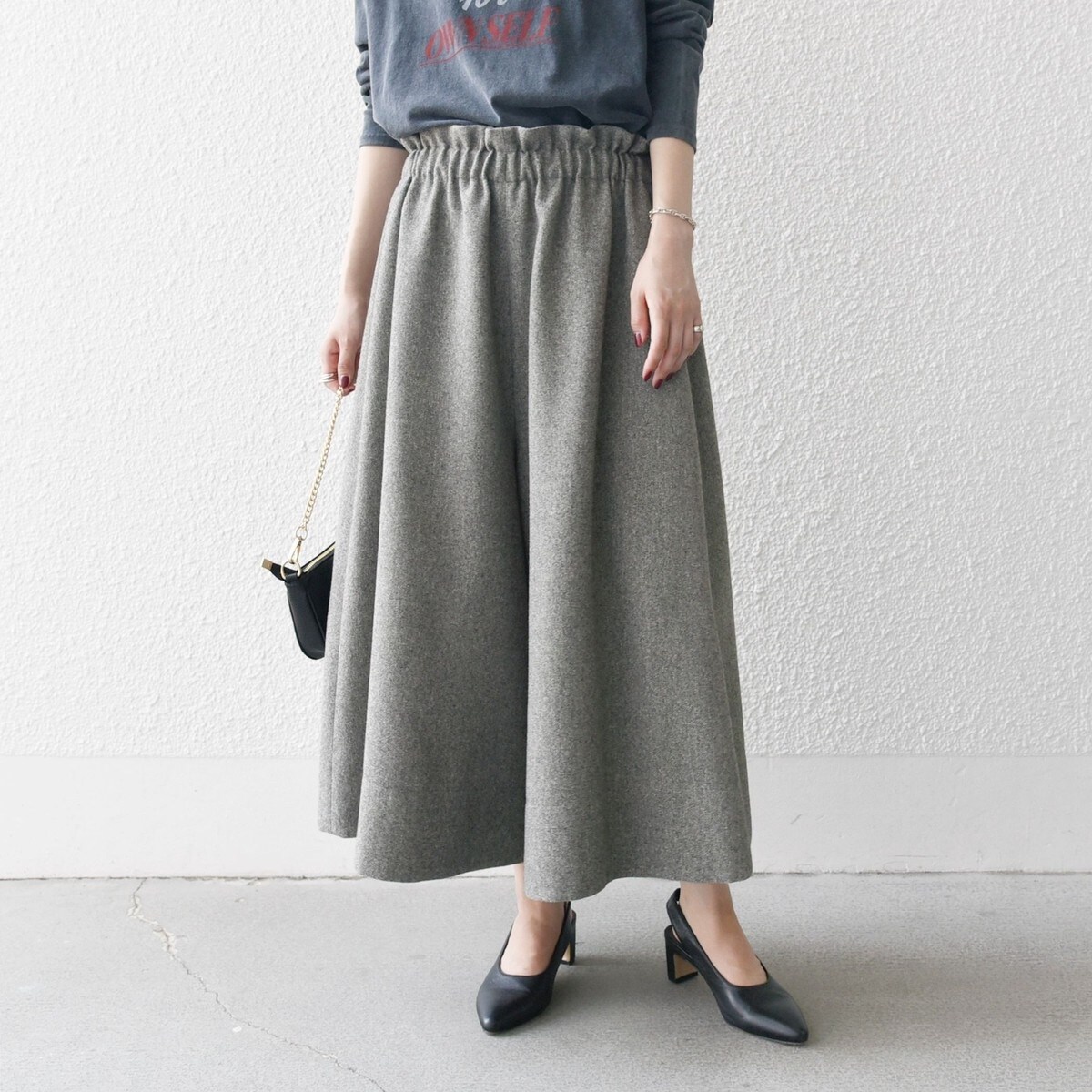 SHIPS any〈洗濯機可能〉ウールライク ギャザー キュロット パンツ SHIPS any:〈洗濯機可能〉ウールライク ギャザー キュロット