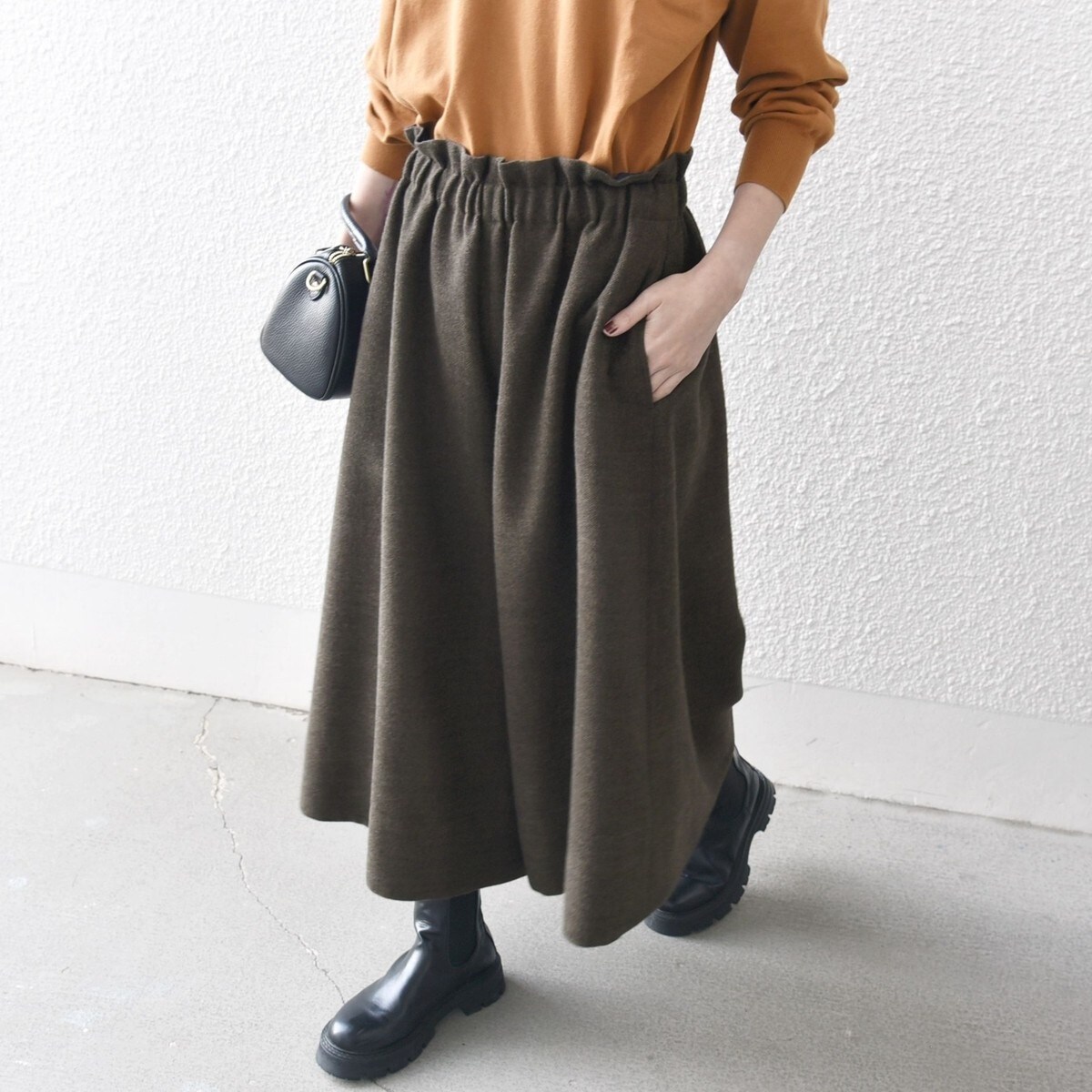 SHIPS any:〈洗濯機可能〉ウールライク ギャザー キュロット パンツ