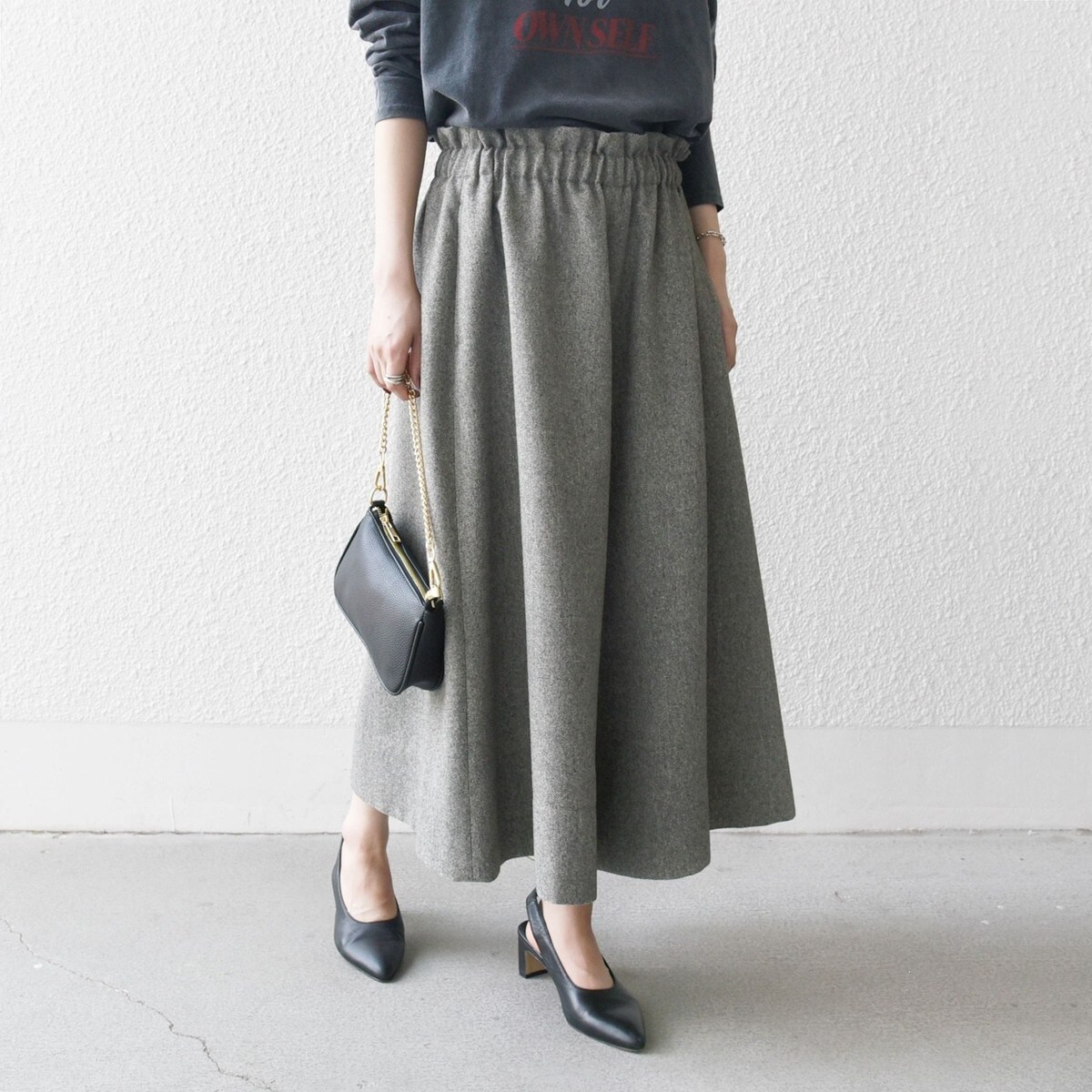 SHIPS any:〈洗濯機可能〉ウールライク ギャザー キュロット パンツ