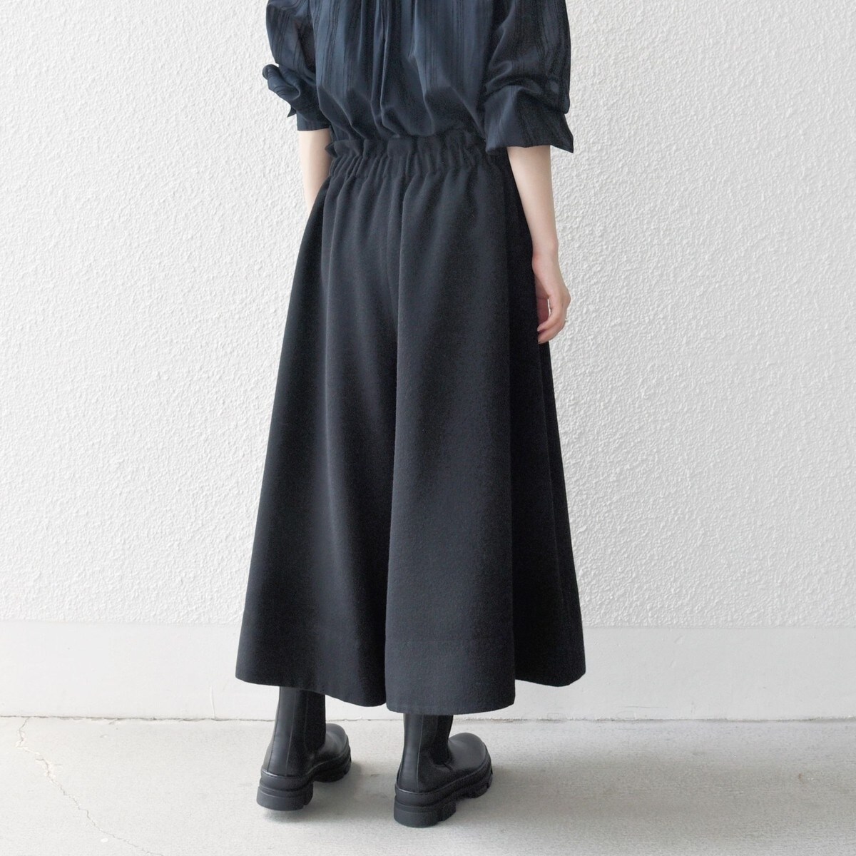 SHIPS any:〈洗濯機可能〉ウールライク ギャザー キュロット パンツ