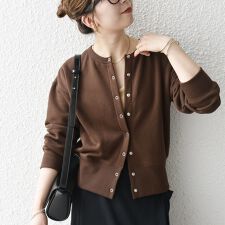 シップス エニィ(SHIPS any)の【WEB限定】SHIPS any: USA コットン 裏起毛 コンパクト スナップ カーディガン