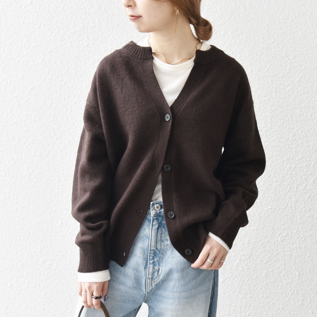 SHIPS any:〈手洗い可能〉ヤク ケーブル クルーネック ニット