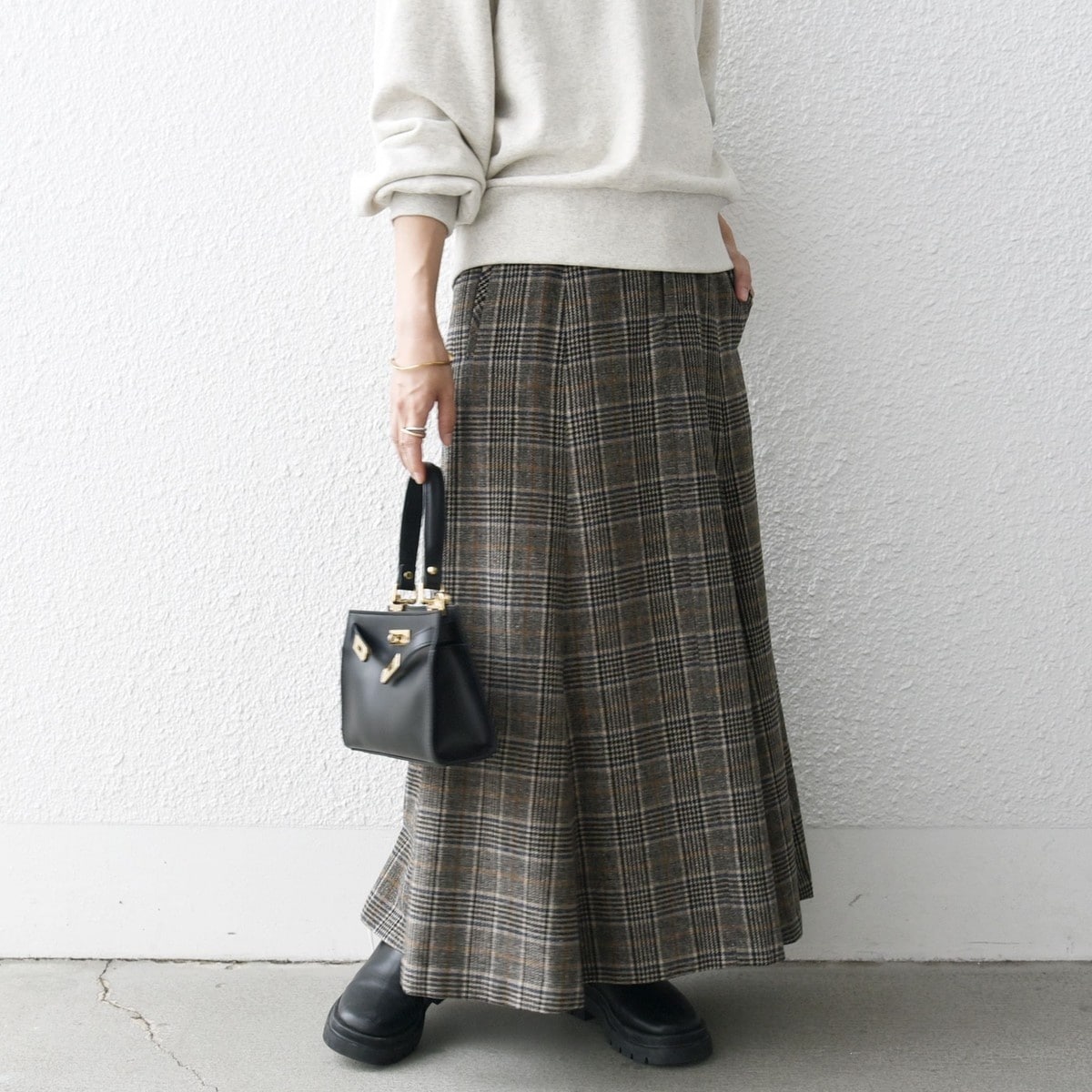 美品【SHIPS any別注】GLEN FYNE: プリーツ ラップ スカート SHIPS any別注】GLEN FYNE: プリーツ ラップ スカート