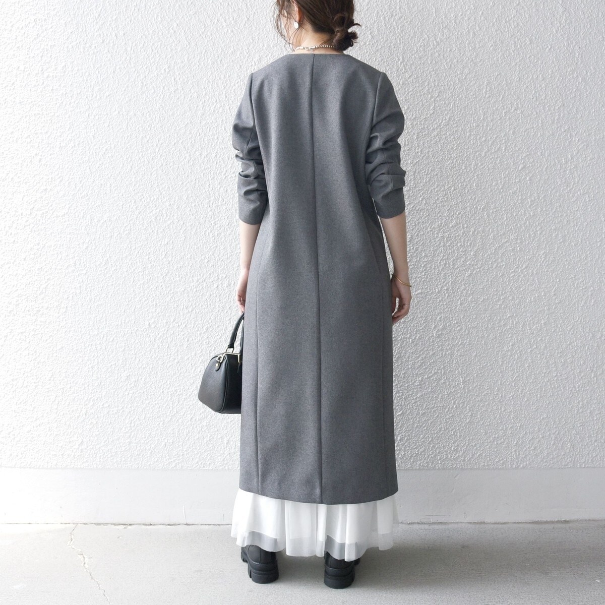 SHIPS any:〈手洗い可能〉ウールライク ダブル ジャケット ワンピース