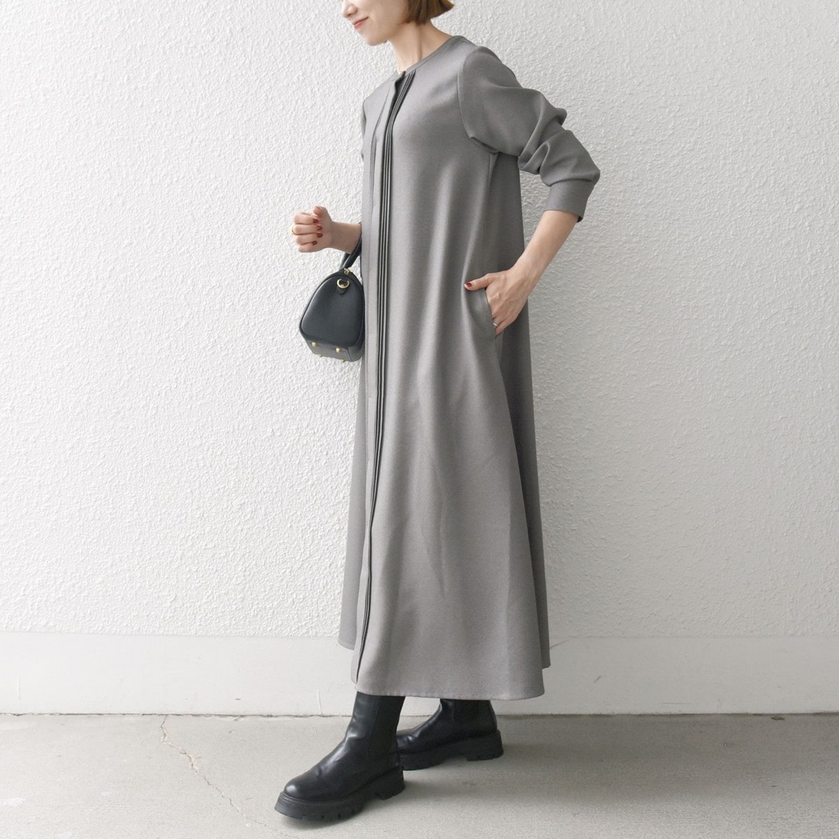 SHIPS any:〈洗濯機可能〉シャーク ピンタック Aライン