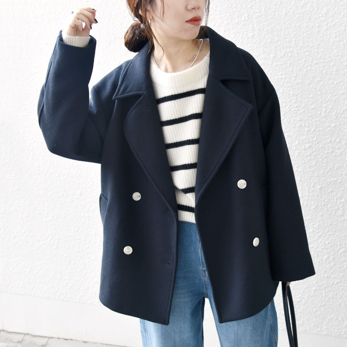 SHIPS any: ウール ミックス コクーン ショート Pコート | シップス