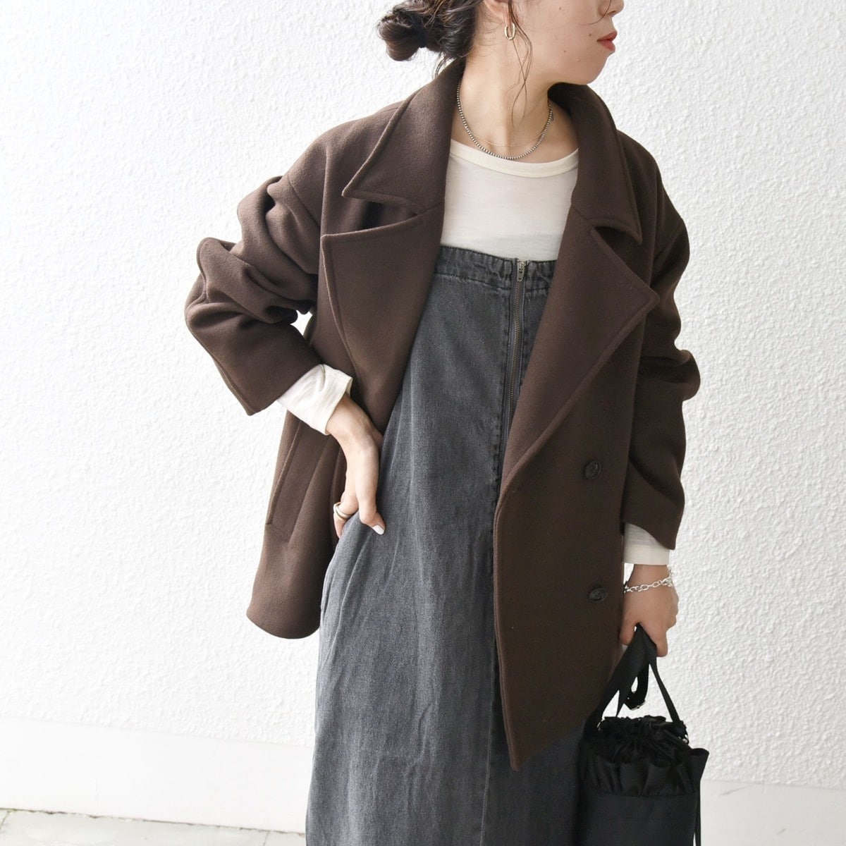 SHIPS any: ウール ミックス シャギー ノーカラー コクーン コート SHIPS any 《追加予約》SHIPS any: シャギー ノーカラー コクーン