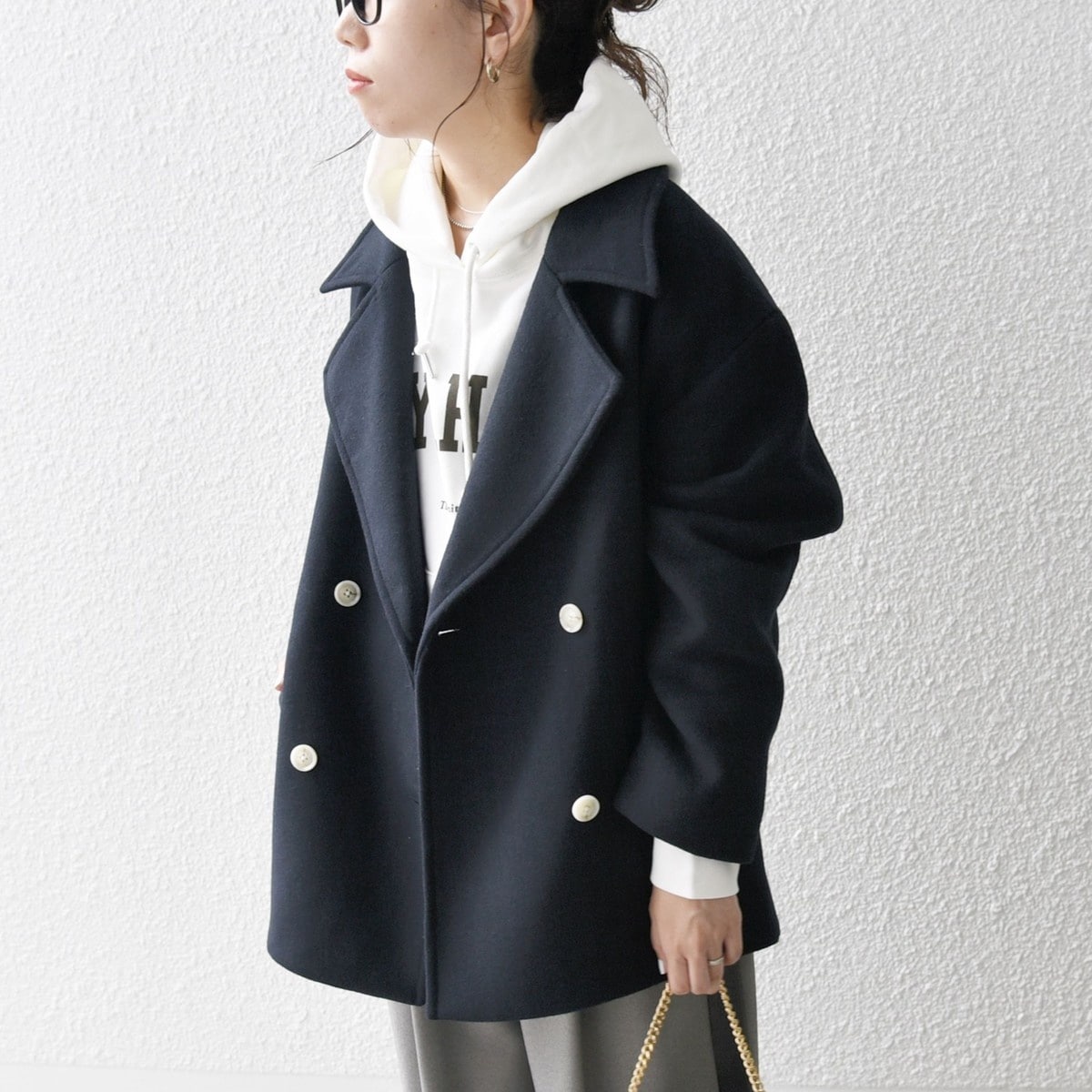 SHIPS any: ウール ミックス コクーン ショート Pコート | シップス