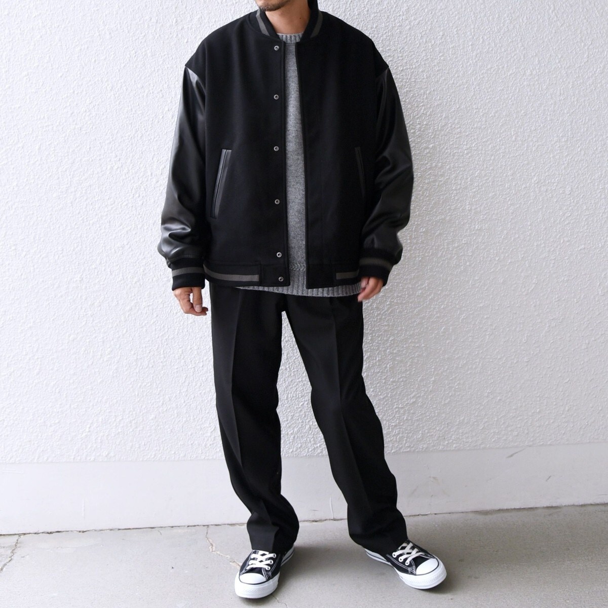 スタジャン SHIPS any: ウールライク スタジアム ジャケット (スタジャン) メンズ SHIPS any: ウールライク スタジアム ジャケット (スタジャン