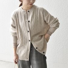 シップス エニィ(SHIPS any)の【WEB限定】SHIPS any:〈手洗い可能〉ヤク ケーブル クルーネック ニット カーディガン2