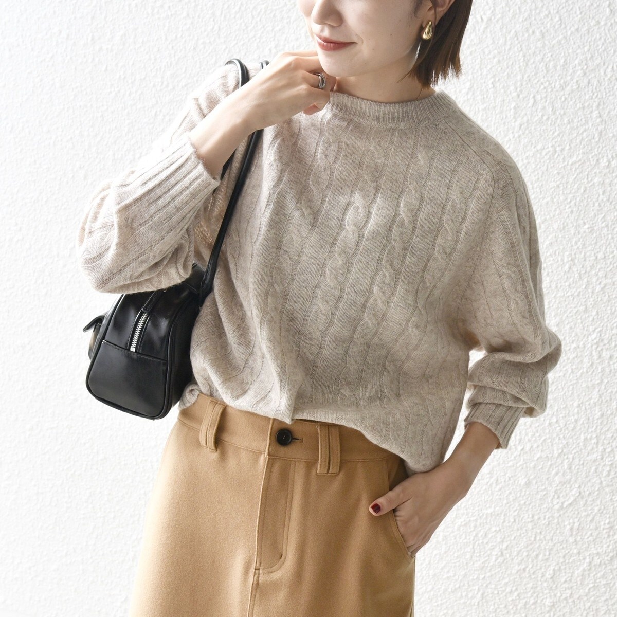 SHIPS any:〈手洗い可能〉ダブルフェイス ボリュームスリーブ ニット