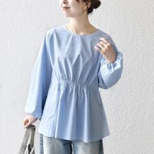 SHIPS any:〈洗濯機可能〉REPREVE ギャザー パフシャツ ブラウス