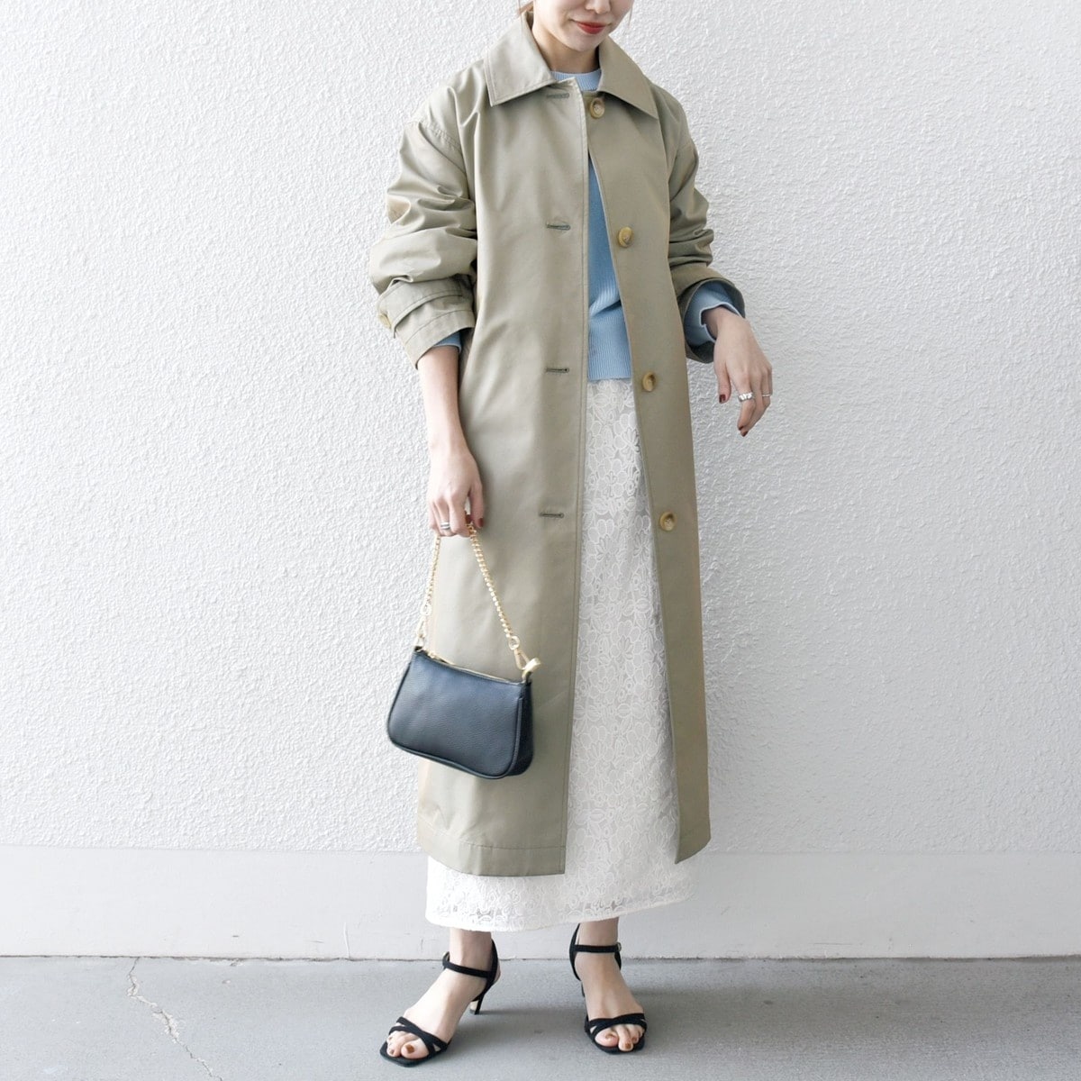 ships カランシエル ロングコート ブラック ショールカラー ワンサイズ