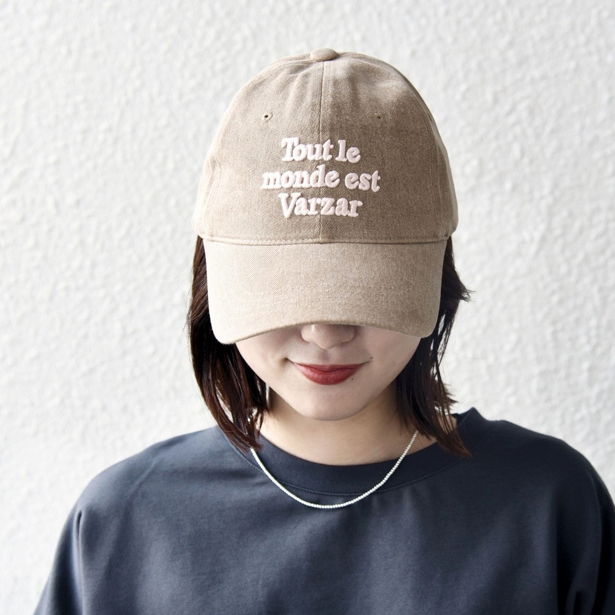 VARZAR: レタリング 刺繍 ボール キャップ