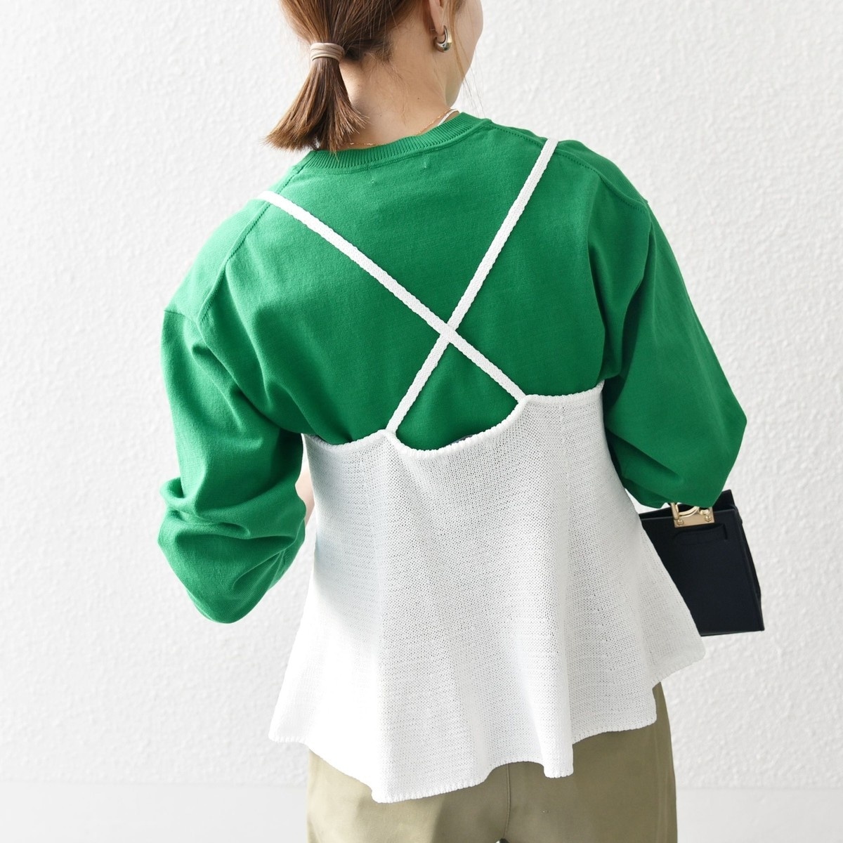 SHIPS any:〈手洗い可能〉バルキー シアー フレア ニット キャミソール