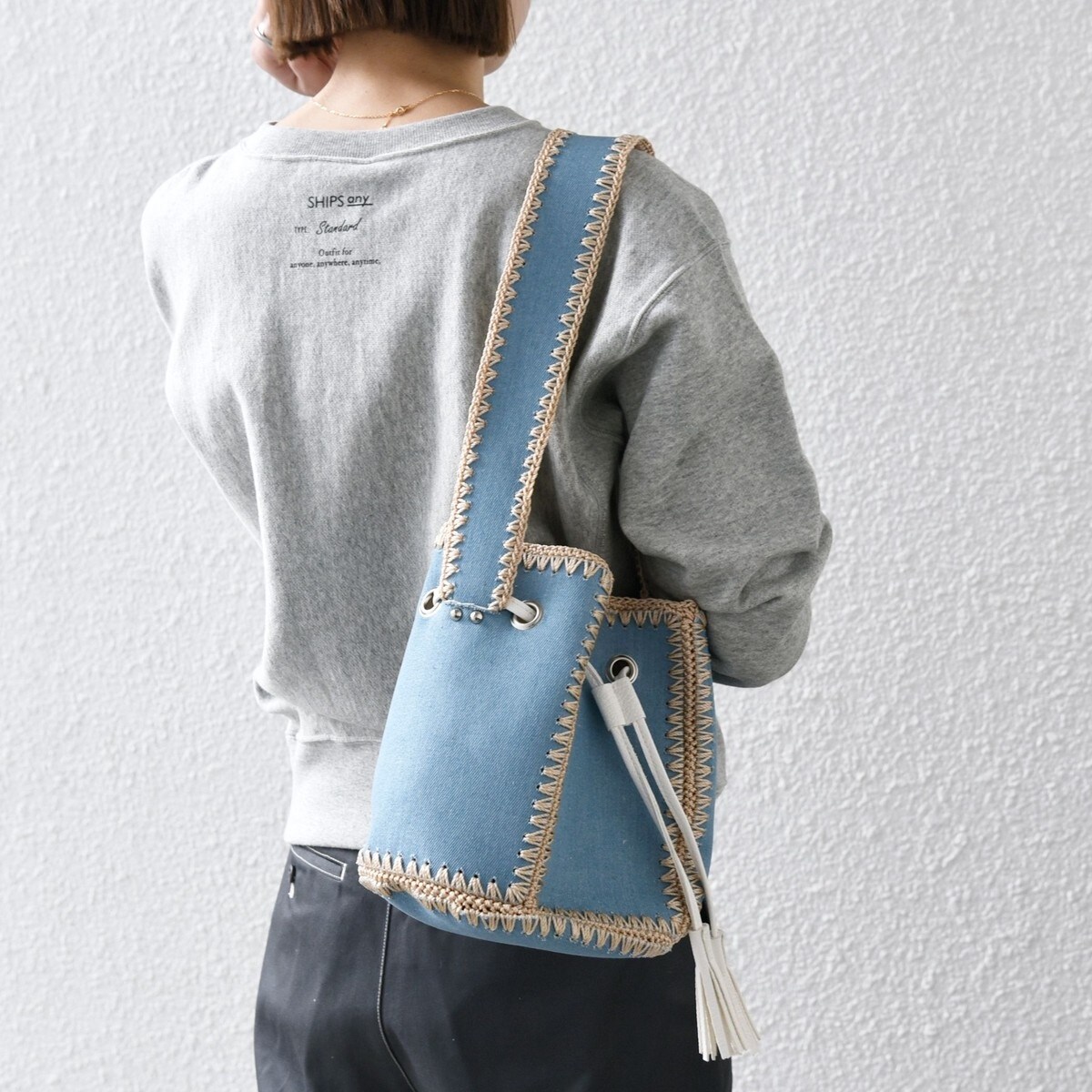 SHIPS any: エンブロイダリー 巾着 ショルダー バッグ | シップス