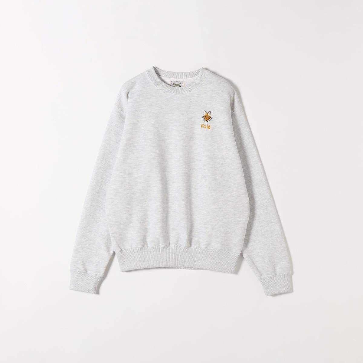 SHIPS any ビジューモチーフ付きグレー長袖トレーナー SHIPS any:〈手洗い可能〉裏起毛 ビジュー クルーネック