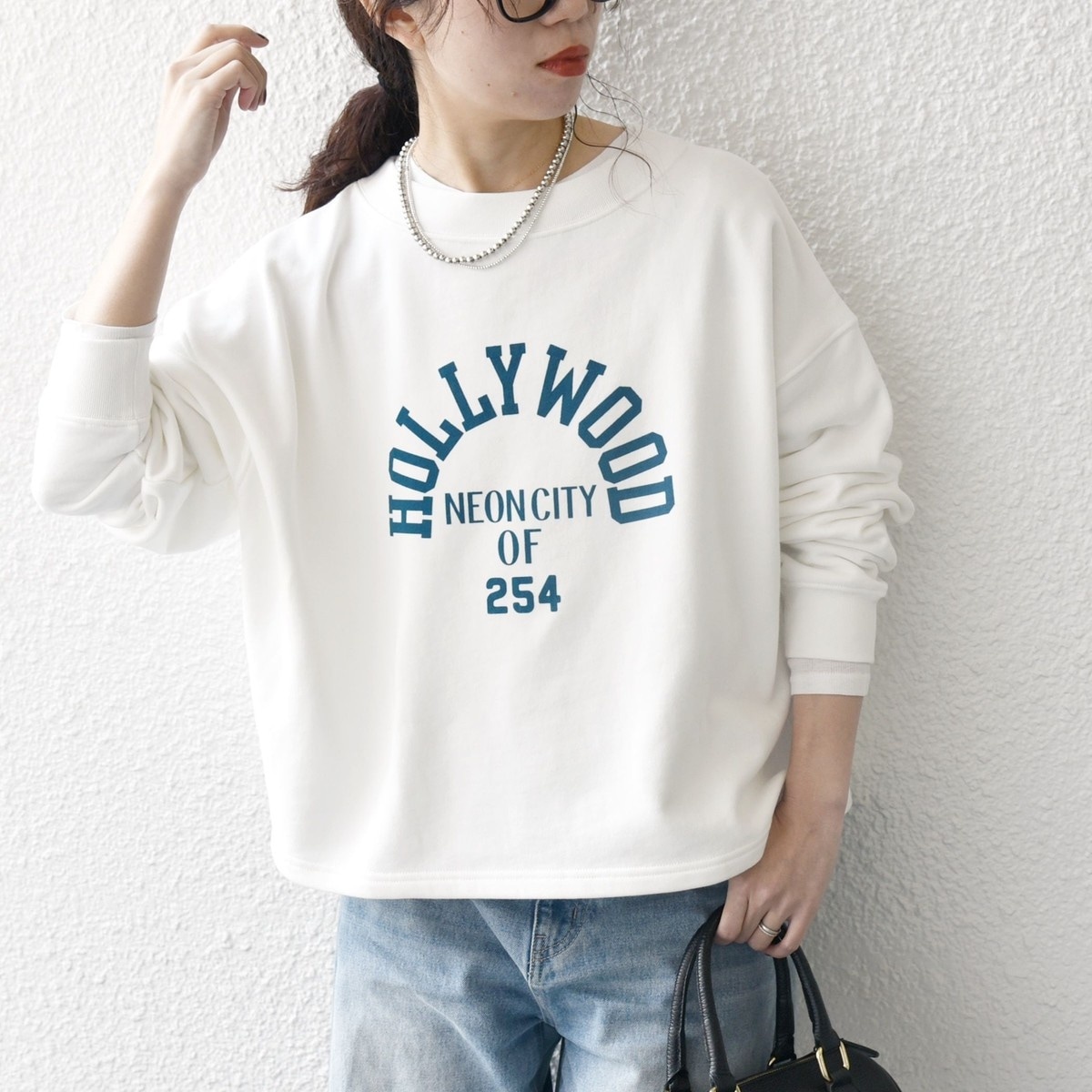 yanm　SHIPS any THE KNiTS ロゴドルマンショート SHIPS any別注】THE KNiTS: ロゴ ドルマン ショート スウェット